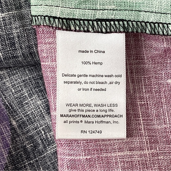 MARA HOFFMAN Sunja Colorblock Midi Skirt Women’s 10 Faux Wrap Multicolor Hemp - Picture 8 of 11